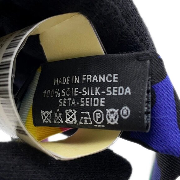 HERMES Twilly Doll BRIDES DE GALA SHADOW Silk100% Black/Jaune/Multicolor - Picture 7 of 8